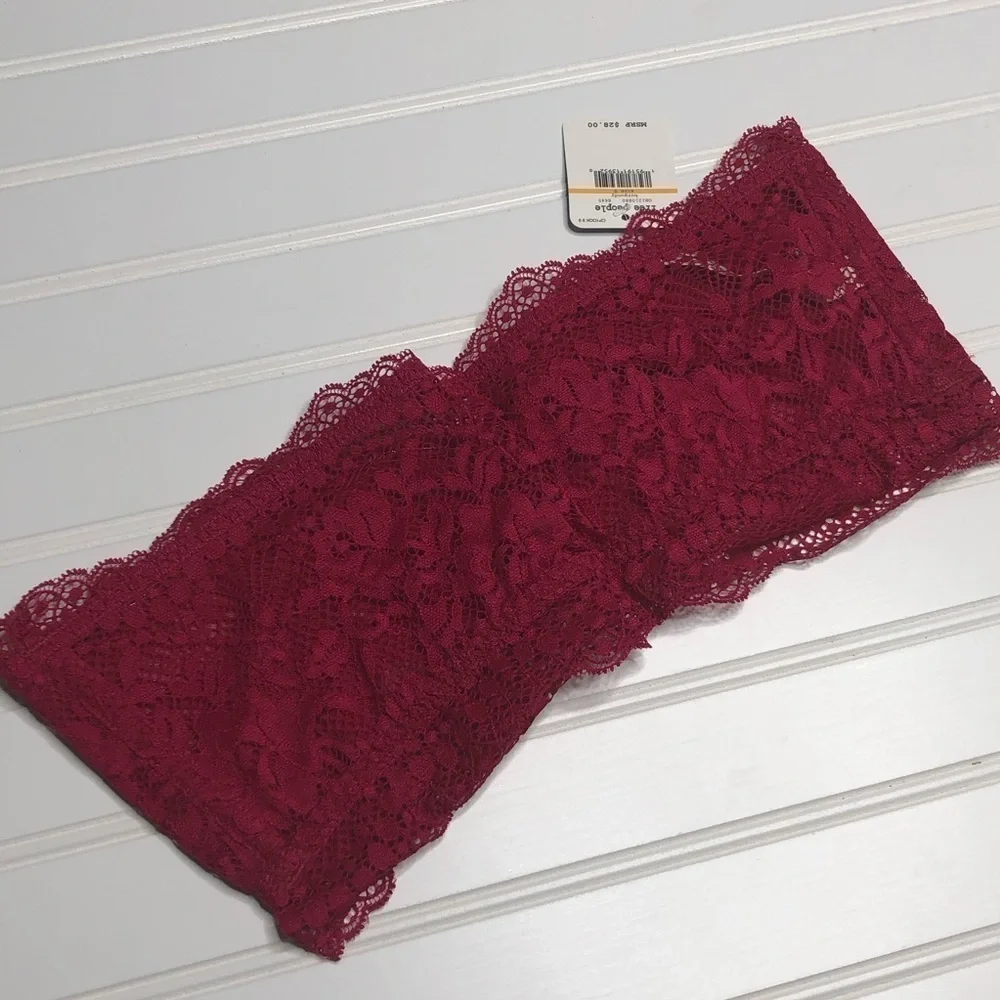 Free People Lacey Looks Bandeau burgundy NWT small